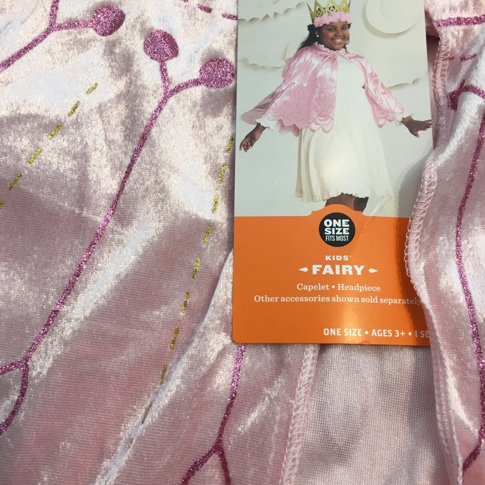 Hyde‎ and EEK Boutique Fairy Costume Kids OSFM Pink NEW Capelet Headpiece Makeup - Picture 3 of 6